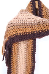 צעיף צמרי בגווני כאמל וחום -OS